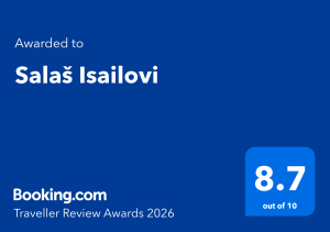 Booking.com Traveller Review Award 2026 — Salaš Isailovi, ocena 8.7 od 10